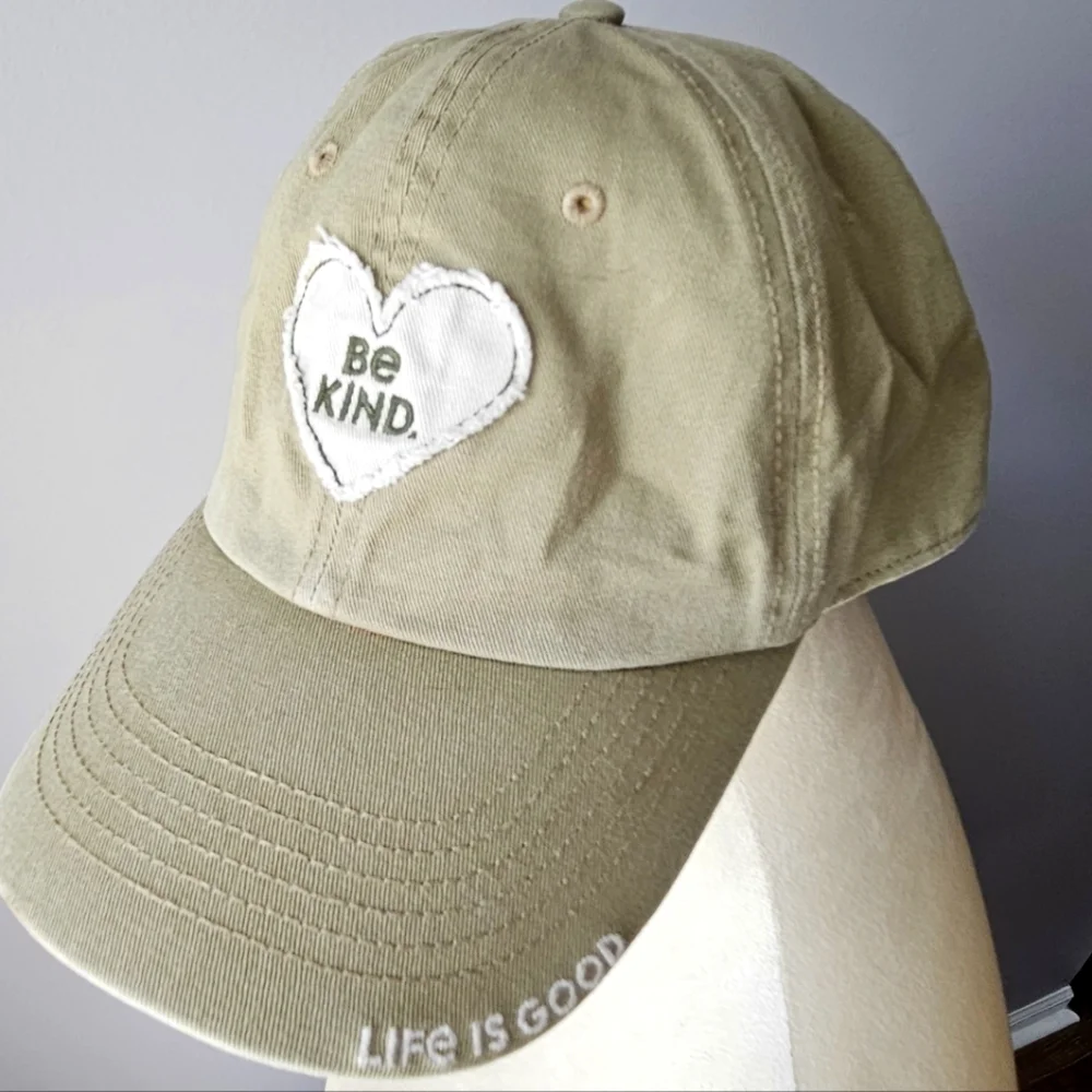 Be Kind, Life is Good. Soft Denim in Faitge Green. One Size - Picture 5 of 5